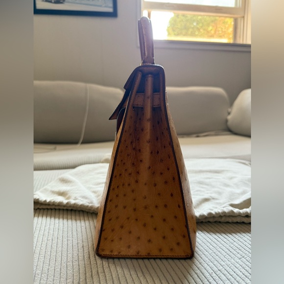 Hermes Cognac Ostrich Leather Kelly 32 - Picture 3 of 16